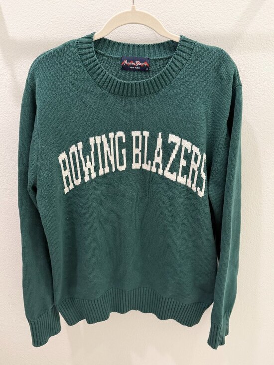 Rowing Blazers Sweaters - Rowing Blazers Logo Knit Crewneck Sweater Forest Green Size M
